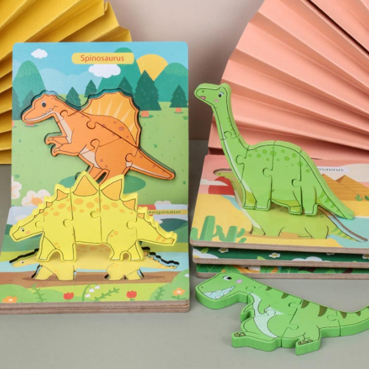 立体パズル　おもちゃ　恐竜　知育玩具　知育おもちゃ　モンテッソーリ教育　トレーニング　指先訓練　幼児教育　協調性　集中力　想像力　可愛い　入園祝い 贈り物