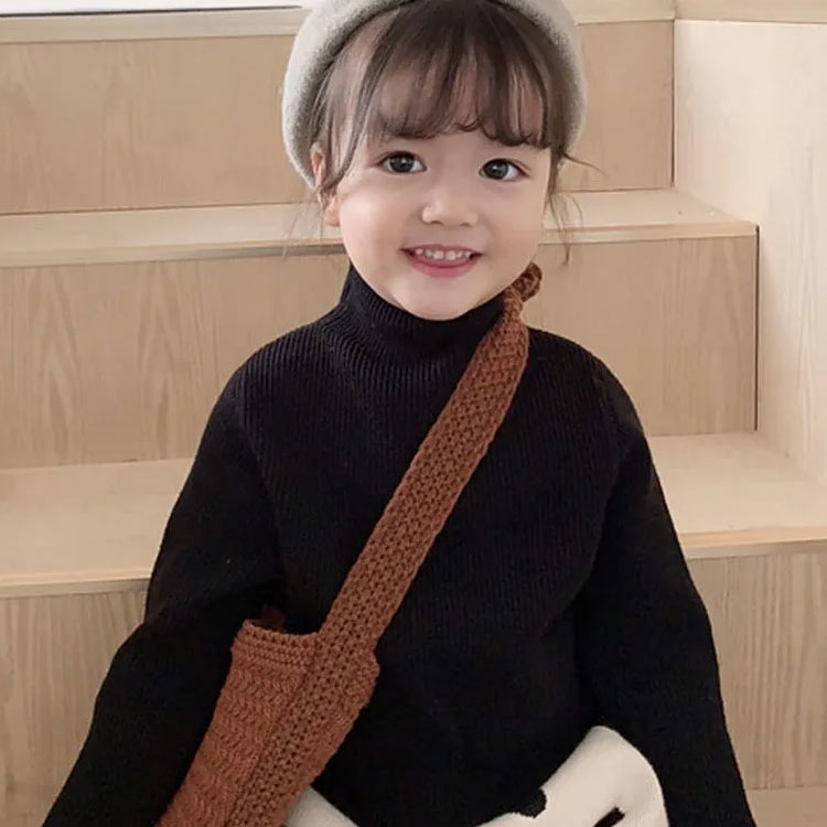 可愛い タートルネック ニット 子供用 ニット ハイネック ニットトップス 全10色 ...