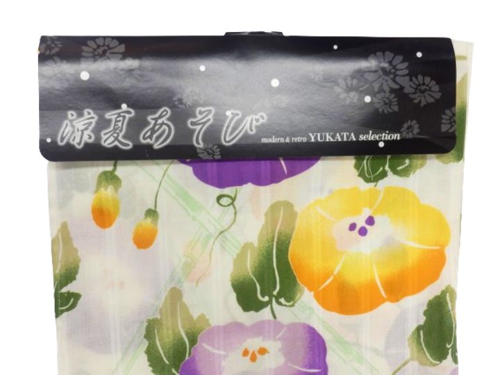 京都で一番浴衣を販売する小売屋さんお薦め【あす楽対応】仕立て上がり浴衣 浴衣 プレタ 対応身長 155cm-168cm 変わり織り クリーム地 朝顔 柄 No.2578