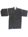 【あす楽対応】日本製 9~10歳用 男物 子供甚平 甚平 130サイズ 黒地 大名縞 柄 No.2326