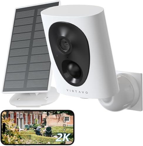 virtavo 防犯カメラ 屋外 ワイヤレス 充電式 カラフルナイトビジョン 監視カメラ 見守りカメラ ペットカメラ WiFi 動体検知 双方向音声 暗視撮影 alexa対応 Micro SD/クラウドストレージ対応 3MP ソ