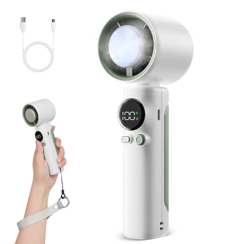 TWhours ハンディファン【2025年革新モデル・-20℃瞬間冷却】携帯扇風機 冷感プレート付き 手持ち扇風機 1〜100無段階風量調節 LEDディスプレイ 5000mAh大容量 長時間連続 Type-C 充電式 小型軽量 手