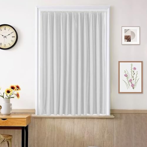 YKFN 遮光カーテン 140cm丈 幅50cm 1枚 小窓 カーテン 遮光 ドレープカーテン おしゃれ 無地 断熱 防寒 保温 防音 UVカット 節電対策 昼夜目隠し 間仕切り 1枚 アジャスターフック付き 北欧 寝室