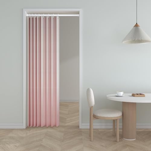 GMUMU 間仕切りカーテン のれん 断熱保温 1cmオーダー可 おしゃれ アコーディオンカーテン 防音 冷気 間仕切り パタパタカーテン 無地 形状記憶 部屋 目隠し 遮光遮像 シャワーカーテン 防水