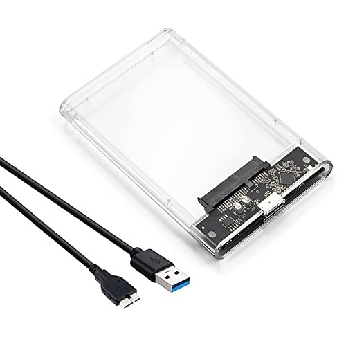 2.5インチ HDDケース USB 3.0接続 SATA対応 HDD/SSD 外付け ドライブ ケース 5Gbps 高速データ転送 UASP 対応 ポータブル SSD ドライブ 透明 ハードディスクケース ネジ&工具不要 簡単着脱 Windows/Mac/Linux