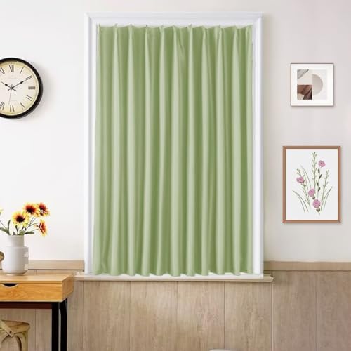 YKFN 遮光カーテン 140cm丈 幅50cm 1枚 小窓 カーテン 遮光 ドレープカーテン おしゃれ 無地 断熱 防寒 保温 防音 UVカット 節電対策 昼夜目隠し 間仕切り 1枚 アジャスターフック付き 北欧 寝室
