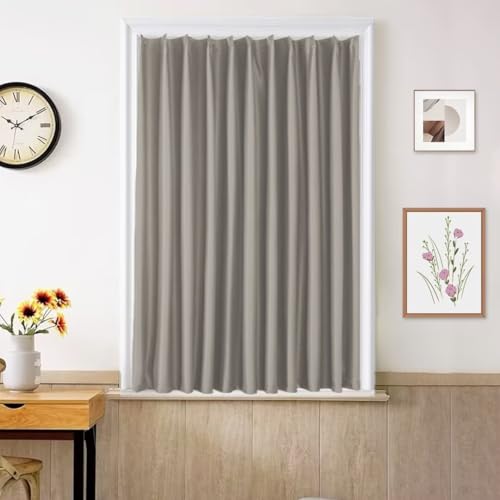 YKFN 遮光カーテン 140cm丈 幅50cm 1枚 小窓 カーテン 遮光 ドレープカーテン おしゃれ 無地 断熱 防寒 保温 防音 UVカット 節電対策 昼夜目隠し 間仕切り 1枚 アジャスターフック付き 北欧 寝室
