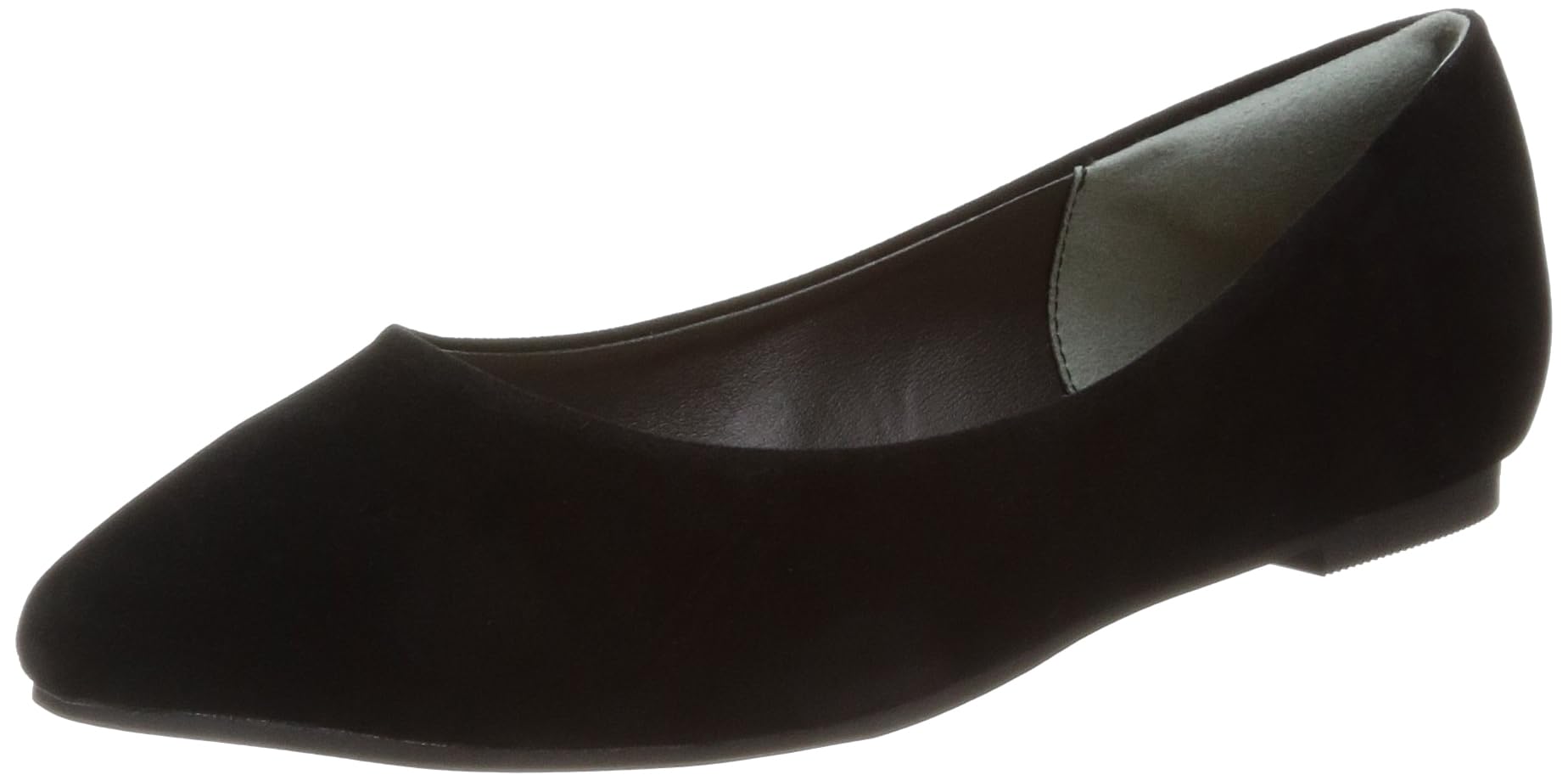 [リバティー ドール] パンプス 痛くない 黒 ローヒール 幅広 4E 1cm ぺたんこ フラット 低反発インソール ポインテッドトゥ 通勤 歩きやすい スエード レザー 合皮 ブラック 走れる No.1185