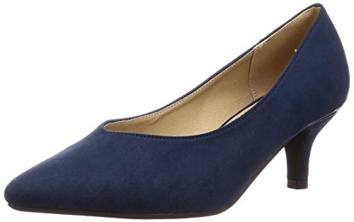 [リバティー ドール] メタルピンヒール ポインテッドトゥ Vカット パンプス 1117 レディース ネイビースエード 24.0 cm 2E