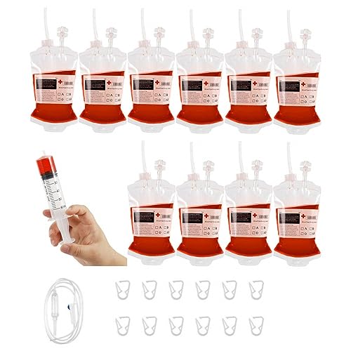 64点セット ハロウィン 飾り 道具 血液バッグ 輸血パック ジュース飲料袋 ドリンク容器 飲料用ジ ...