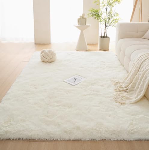 Bestome カーペット ラグ マット 200×250CM 滑り止め付 洗えるラグ 抗菌 ふわっとした手触り 防音絨毯 長方形 約3畳 アイボリー