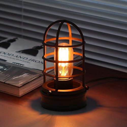 Cerdeco シンプルなのに存在感 インダストリアル系 アンティーク調デスクライト 電気スタンド テーブルランプ 卓上照明 パンクスタイル 装飾ランプ インテリア照明 ディスプレイ 間接照明