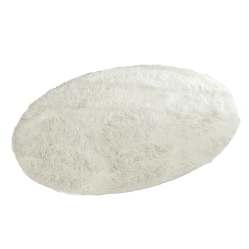 グラムスタイル ラグ 洗える 楕円形 90x130cm ラグマット 滑り止め付 抗菌 防臭 オールシーズン対応 スノー