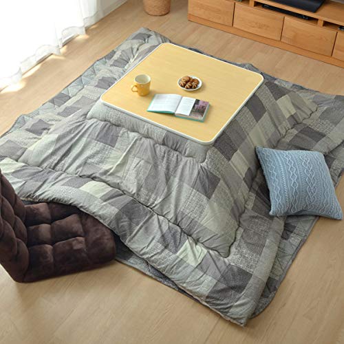 こたつ布団 掛敷セット 正方形 マドラス グレー 【IT】 約190×190cm 日本製 厚掛け チェック #5169210