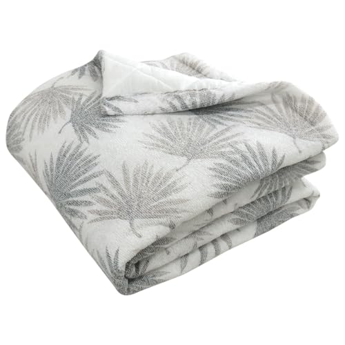 リヴェール タオル 肌掛け布団 シングル シダ柄 わた入りタオルケット 掛け布団 ガーゼ 洗える 吸湿速..