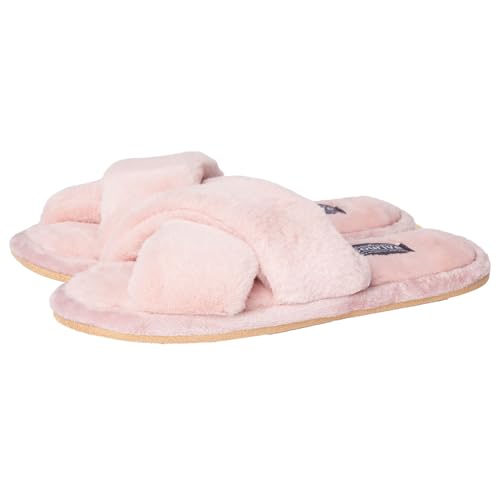 [Y's factory] ラビットファー スリッパ ルームシューズ レディース 低反発 サンダル 室内履き 冬 クロスベルト オフィスサンダル 暖かい あったか かわいい おしゃれ ふわふわ (ピンクA フリー