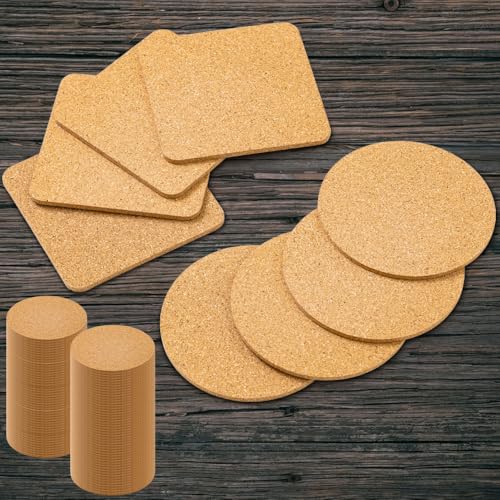 Bonarca コースター コルク 丸 角 【選べる2タイプ/100枚セット】 おしゃれ 吸水 速乾 木製 無地 四角 正方形 円形 100枚 セット 北欧 コップ敷き 業務用 直径 9cm 90mm 厚さ 3mm 自宅 来客 お客さん