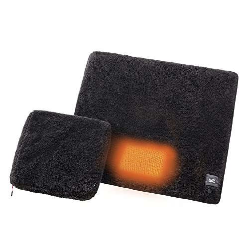 アイリスオーヤマ 電気毛布 掛け FNCT 速暖30秒 2way ポケッタブル 洗濯可能 カーボンナノチューブヒーター アウトドア キャンプ ブラック