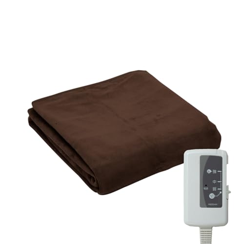 フリーダン 電気掛け敷毛布リバーシブル フランネル 188×130cm ブラウン 洗える スライド温度調整 ダニ退治機能搭載 掛け敷兼用 パーソナル暖房 車中泊 キャンプ オフィス 仕事 FCB801B フリー