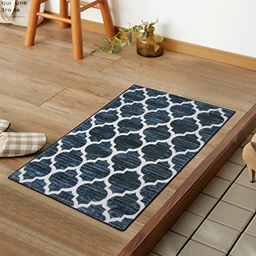 HAOCOO 玄関マット モロッコ柄 北欧風 室内 50х80cm 小さい ラグ おしゃれ 洗える 長方形 ふわふわ 滑り止め 低反発 防音 ラグマット 屋外 泥落とし アンティーク オールシーズン適用 抗菌防臭