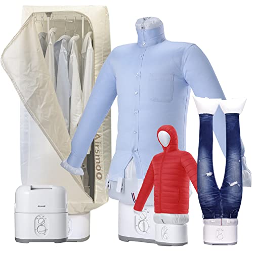 Airsmoo(エアスムー) Airsmoo-04 多機能Airアイロン乾燥機 しわ伸ばし 小型衣類乾燥機 布団乾燥機 標準セット＋衣類BOX 生乾き 梅雨 悪天候 速乾 ホワイト