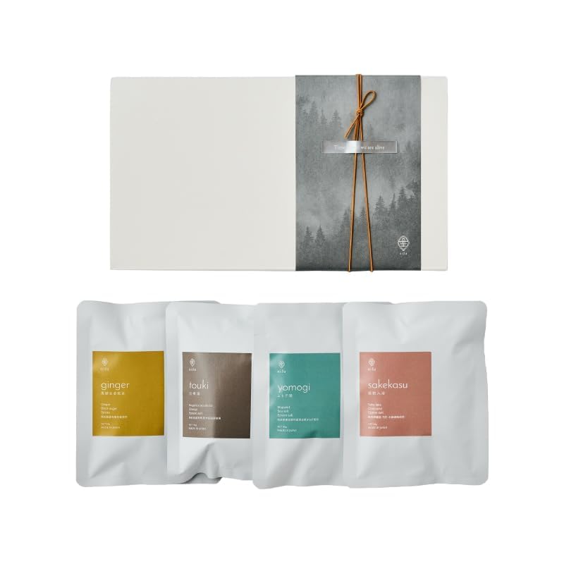 nifu natural bath bag [4種ギフトボックス] 入浴剤 女性 プレゼント お肌にやさしい 国産 自然由来成分 無添加 温浴 秋 温活 美肌 内祝い リラックス 高級