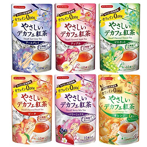 ティーブティック やさしいデカフェ紅茶 ノンカフェイン フルーツシリーズ 6種セット
