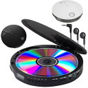 iimono117 ポータブルCDプレーヤー VS-M015 スキップ機能 音飛び防止機能 搭載 プレイヤー 再生 語学学習 語学勉強 英会話 学習 勉強 小型 軽量 薄型 通勤 通学 旅行 (ブラック)