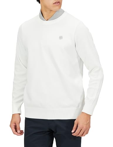 [セントアンドリュース] メンズ クルーネックニット (14G天竺×ケーブル) / セーター ゴルフ / 042-3270951 030_ホワイト LL