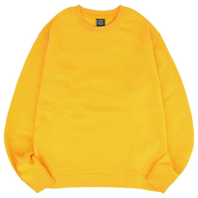 無地 トレーナー スウェットメンズ レディース アメカジ 裏起毛 (Lオレンジ, M)
