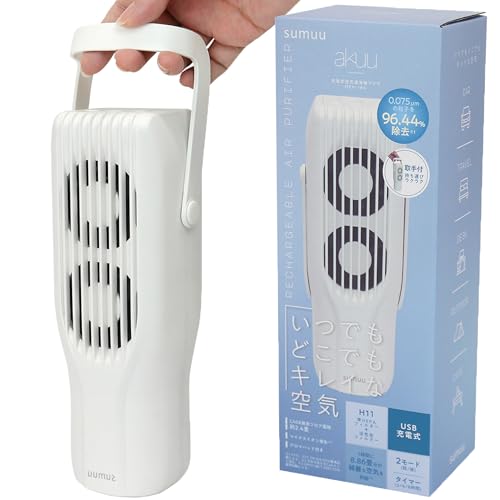 Estale 空気清浄機 持ち運び 小型 ペット 車 卓上 充電式 パーソナル コンパクト 高性能 マイナスイオ..