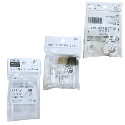 【携帯用3種セット】スプレーボトル・ワンタッチボトル・スポイトボトル 携帯容器 旅行用 詰め替え容器..
