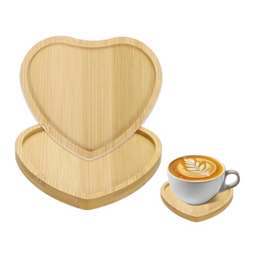 uxcell 木製コースター 2枚入り ハート 105x95x10mm 耐熱 滑り止め キャンドルトレイ装飾 飲食店 寝室 飲料 コーヒー バーテーブル キッチ...