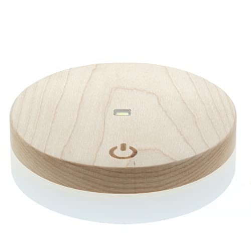 LEDコースターランプ 【メイプル木製LEDディスプレイ照明】バッテリー内蔵・3段階調光機能・USB Type C..