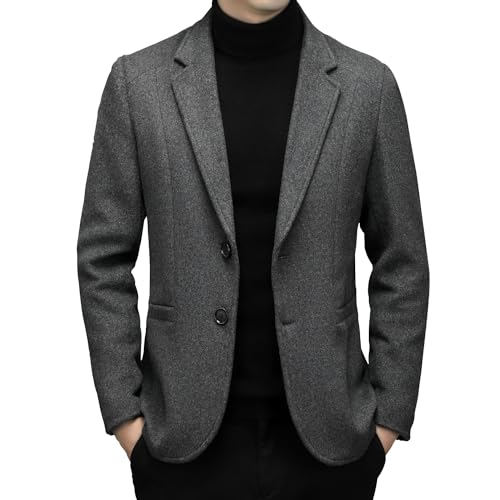 [netero] ウール ジャケット ビジネス コート メンズ テーラードジャケット ブレザー 通勤 紳士 秋冬春 グレー LL1952-GRAY-3XL