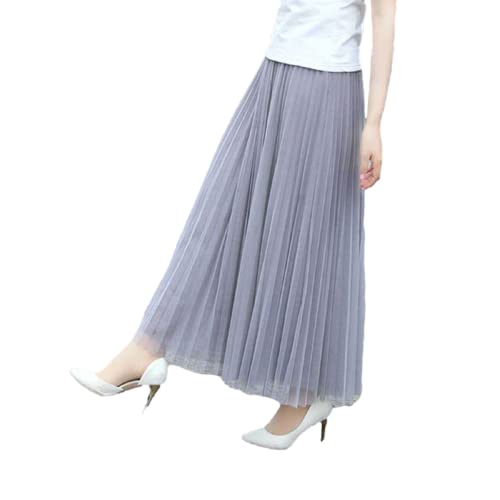 [Kai La Nalu] プリーツ スカート aライン レディース ウエスト ゴム フレア ロング マキシ ミモレ ハイウエスト サテン シルク シルキー オシャレ かわいい 春夏 黒 短い 夏 大きいサイズ プリー