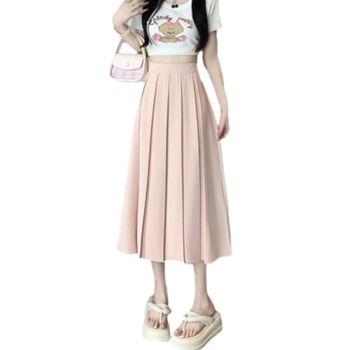 [CCGGOWMM] スカート レディース ロング スカート プリーツスカート フレアスカート Aライン ハイウエスト シンプル ふんわり 着痩せ 大人 ゆったり 体型カバー 普段着 ウエストゴム お洒落 お