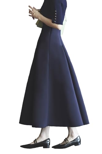 [ルイ ルエ ブティック] シルエット 丈 ボンディング ボリューム スカート レディース ミセス ママ スカート ボトム 大きいサイズ ウエストゴム ロング マキシ フレア 立体的 着回し カジュ