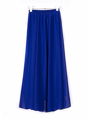 [レモンツリーセブン] 全9色 マキシスカート レディース シフォン マキシ 定番 ロング スカート ブルー 90cm