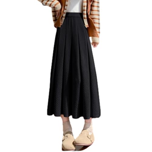 [CCGGOWMM] ニットスカート レディース スカート ミモレ丈 ふんわり ロングスカート プリーツスカート Aライン スカート フレアスカート ゴム ハイウエスト 無地 ゆったり 着痩せ カジュアル