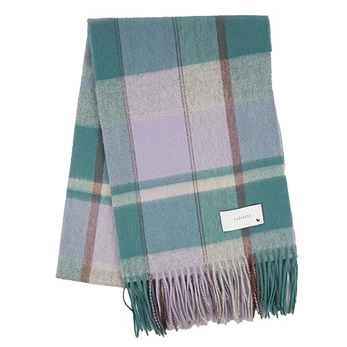 [マコッカ] 内モンゴル産 カシミヤ 100% 大判 ストール チェッククリソコラ 200cm×60cm カシミア レディース メンズ ユニ