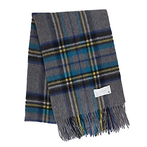 [マコッカ] 内モンゴル産 カシミヤ 100% 大判 ストール チェックダークグレー 200cm×60cm カシミア レディース メンズ ユニ