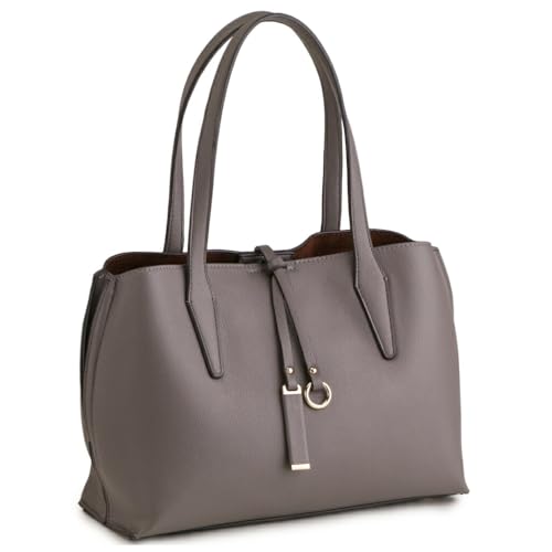 [プラグマ] トートバッグ レディース 軽量 フェイクレザー トート 上品 大人 きれいめ くすみカラー タ..