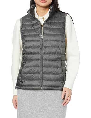 [ Essentials] パファーベスト ライトウエイト パッカブル 防水 レディース ヘザーチャコール L