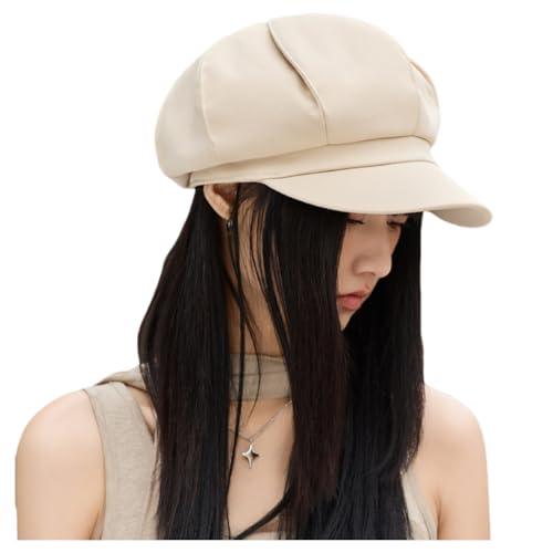 [Weuiean] キャスケット レディース 帽子 ハンチング帽 キャップ ベレー帽 uvカット 小顔効果 シンプル 無地 TUTU-88 (ベージュ)