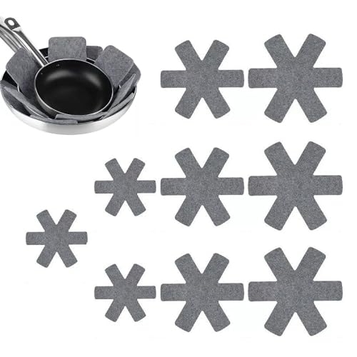 PAVIKE 鍋敷き フェルト ポットプロテクター 9枚入り ポットパンプロテクター 鍋敷き ストーブ グラタン皿 キャンプ 畳める 蒸し器 吸水 プチプラ 鍋敷き おしゃれ 耐熱 マット 北欧 折り畳み