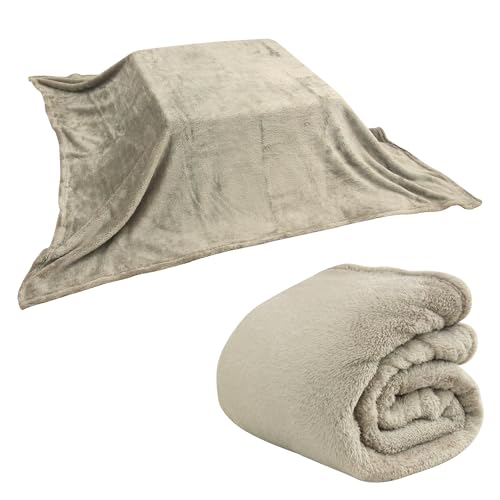 リヴェール こたつ毛布 こたつ中掛け毛布 長方形 大判 あったか マイクロフリース ファーリーフリース 暖かい ふわふわ やわらか 毛布 こたつ ブランケット こたつカバー マルチカバー ソ