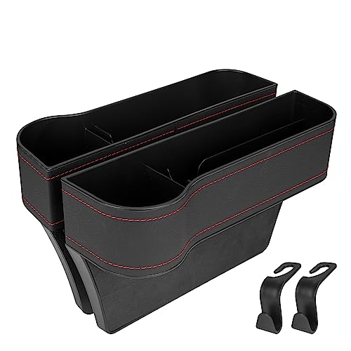 momonala カーシート 隙間収納ボックス 2個入り 運転席 助手席 耐久性 取り付け簡単 大容量 シートポケット サイド 収納 シートサイド スマホ 現金 カード 小物 飲み物 収納 車 ドリンクホルダ