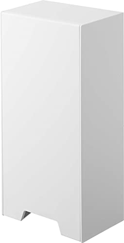 山崎実業(Yamazaki) ツーウェイ レジ袋 ストッカー ホワイト 約W14XD10.2～18.7XH30cm タワー レジ袋ス..