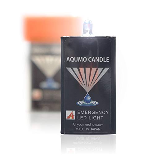 アクモホールディングス AQUMO CANDLE アクモキャンドル 水で光るLEDライト 黒／オレンジ W35mm x H65m..
